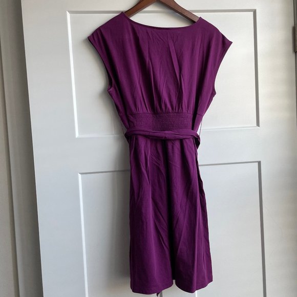 Loft - Purple V-Neck Dress - Women's Medium - Picture 2 of 3